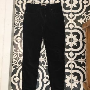 Madewell High Riser Skinny, black velour